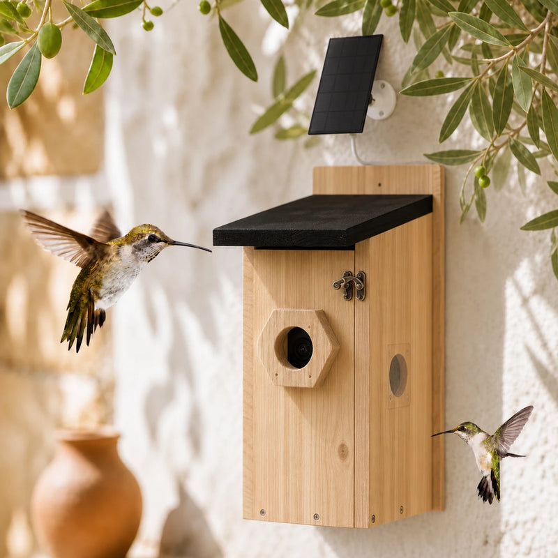 Vogelhuisje wand-mounted van hout bruin