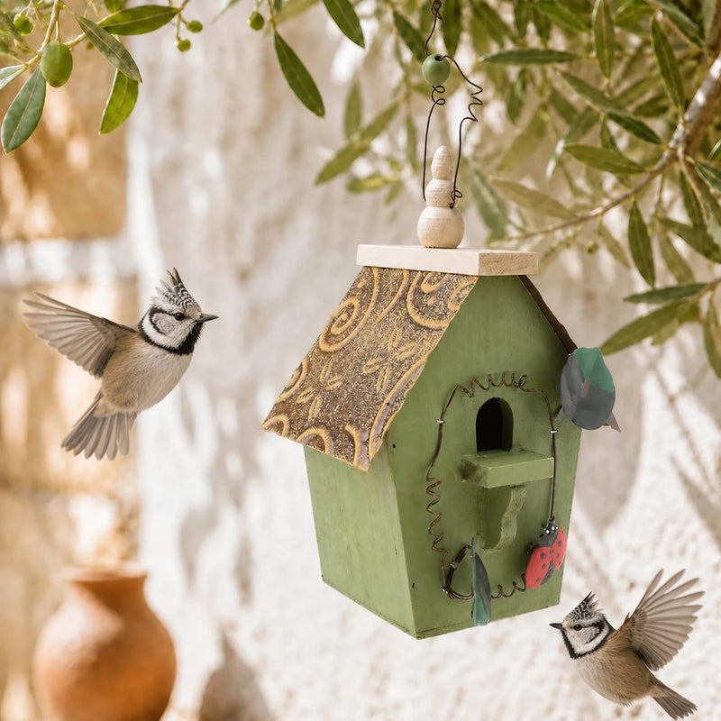 Vogelhuisje landelijk van stammen groen