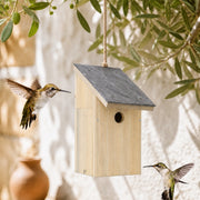 Vogelhuisje van observatie van leisteen