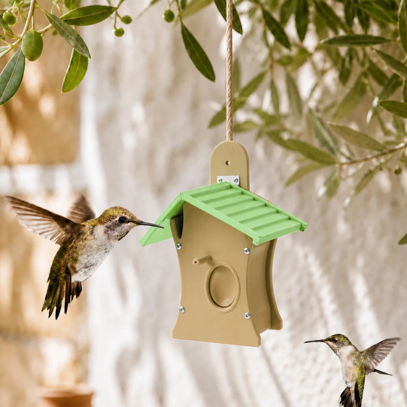 Houten vogelhuisje groen