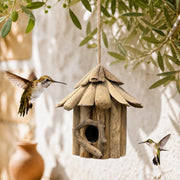 Houten vogelhuisje zwart