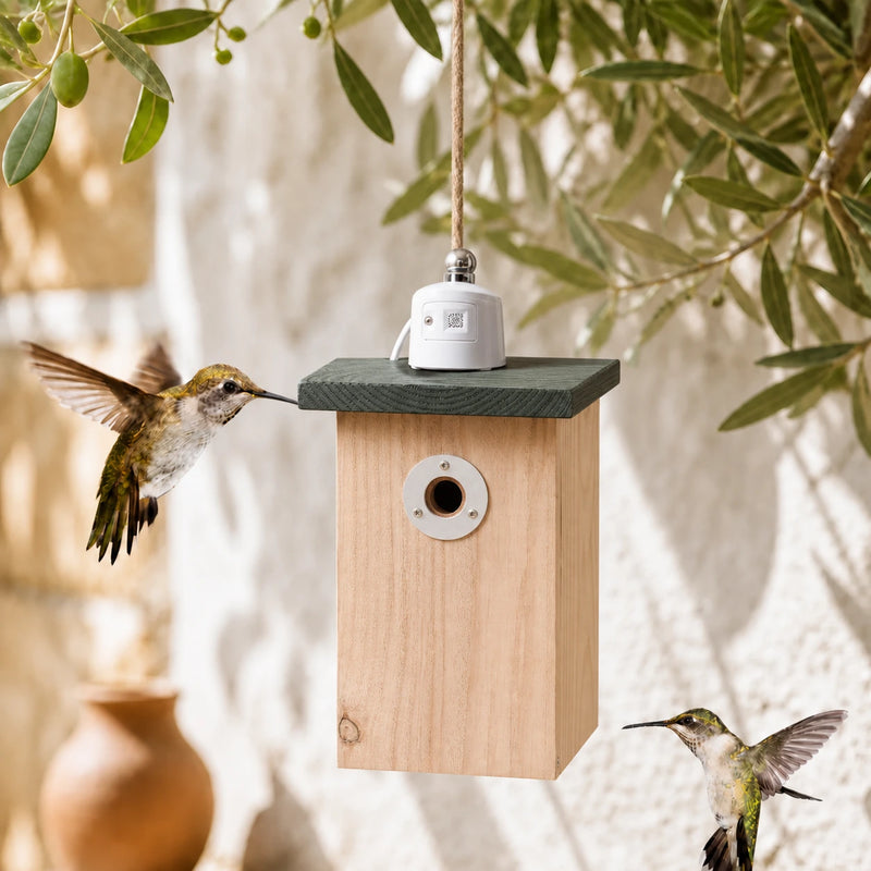 Vogelhuisje verbonden gefacetteerd met ring wit