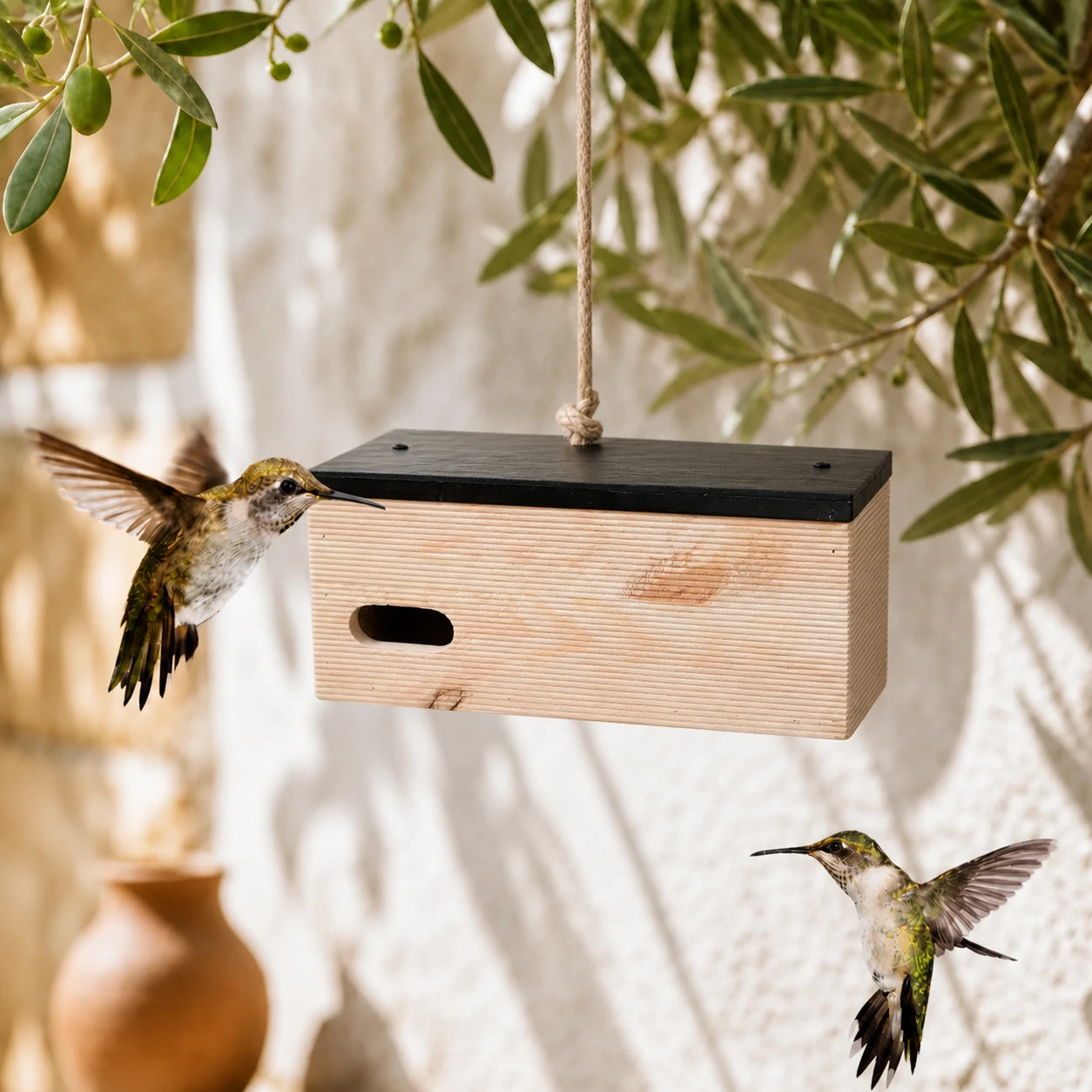 Vogelhuisje wand-mounted met ingang horizontale