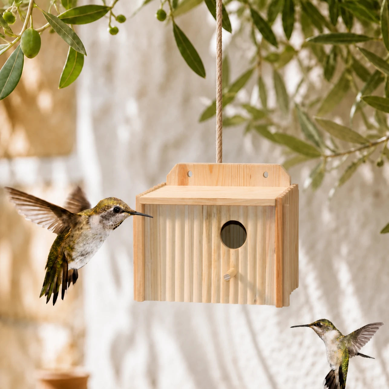 Houten vogelhuisje bruin formaat 21 × 13 × 13 cm