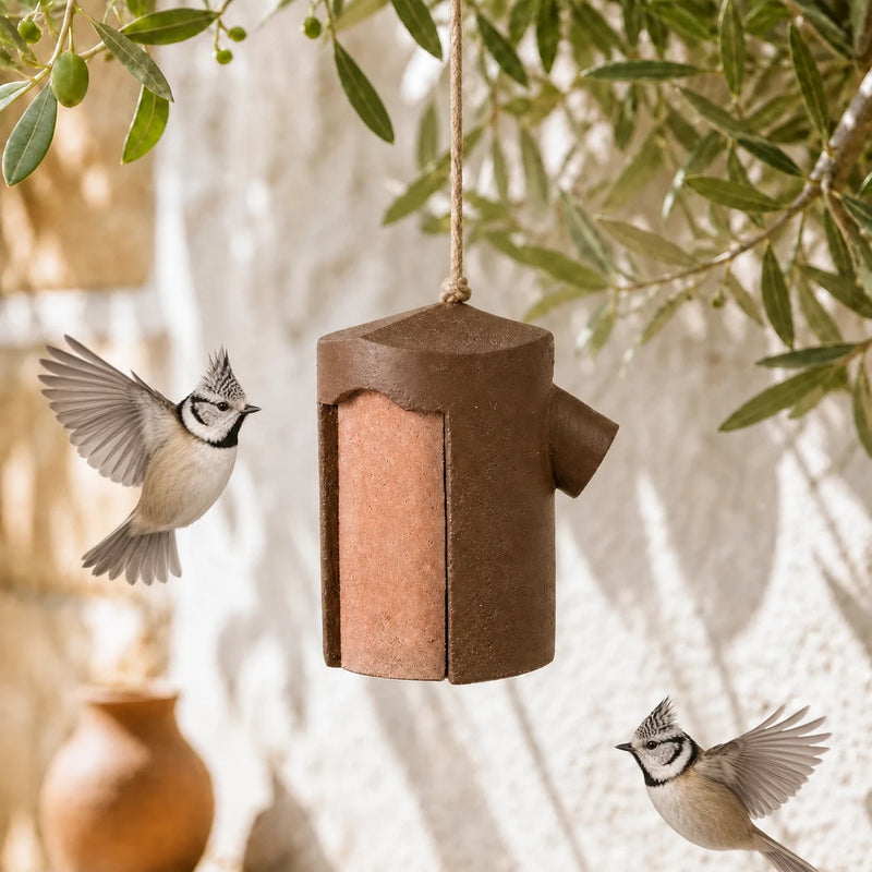Vogelhuisje cilindrisch met toegang zij