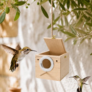Vogelhuisje observatie van grenen beige formaat 20 × 15 × 18 cm