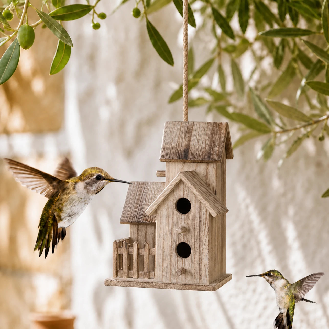 Vogelhuisje observatie van hout formaat 20,5 × 15,5 × 15,5 cm