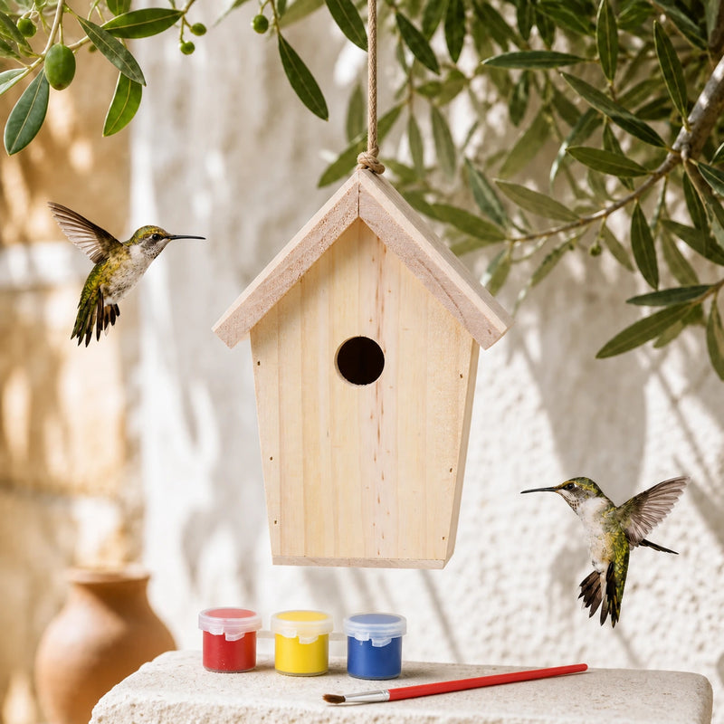 Kit vogelhuisje met paint