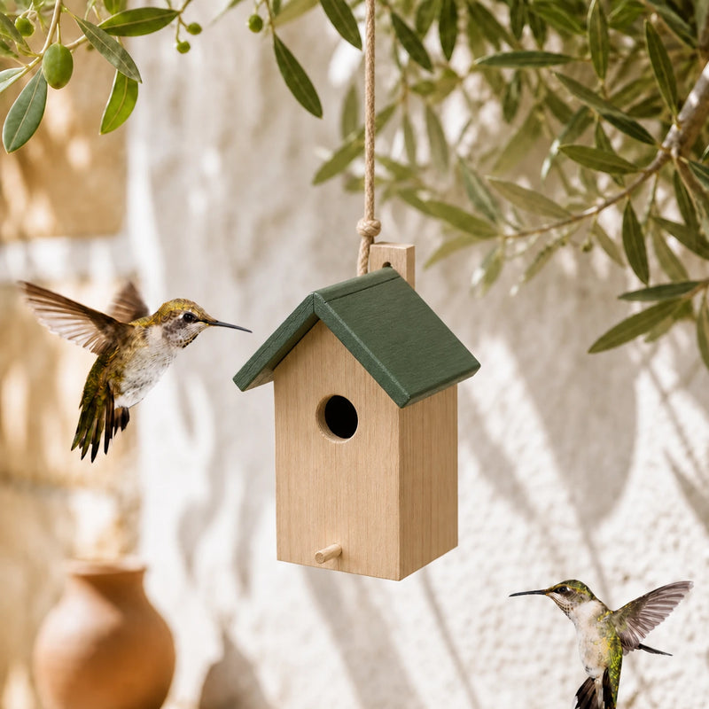 Vogelhuisje met groendak dubbel slope