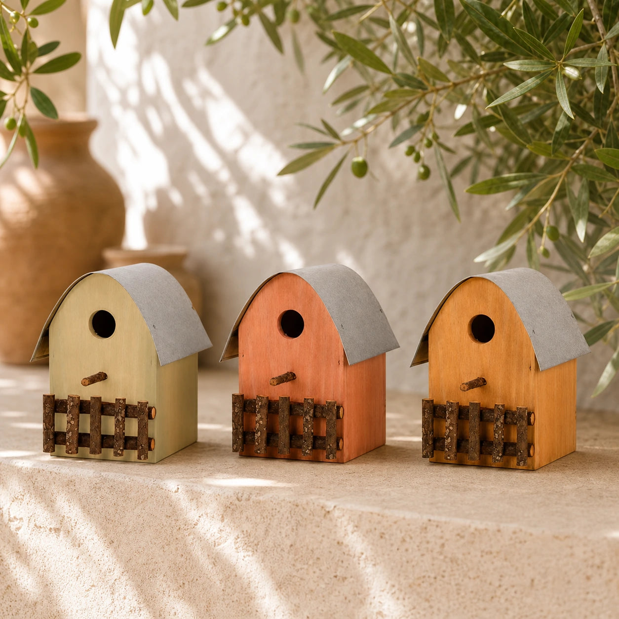 Vogelhuisje decoratief gemengd