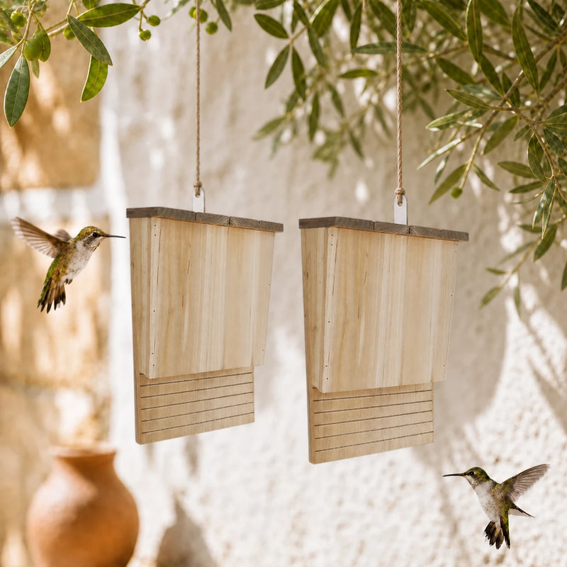 Set van 2 vogelhuisjes met bats 22 × 12 × 34 cm