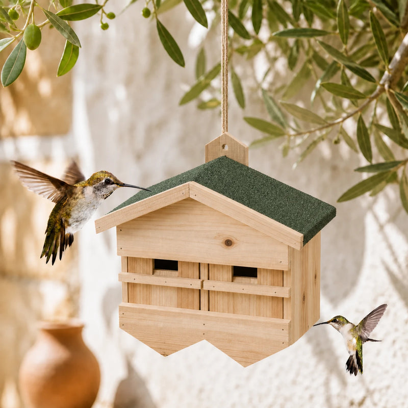 Vogelhuisje van grenen bruin formaat 33 × 30 × 21 cm