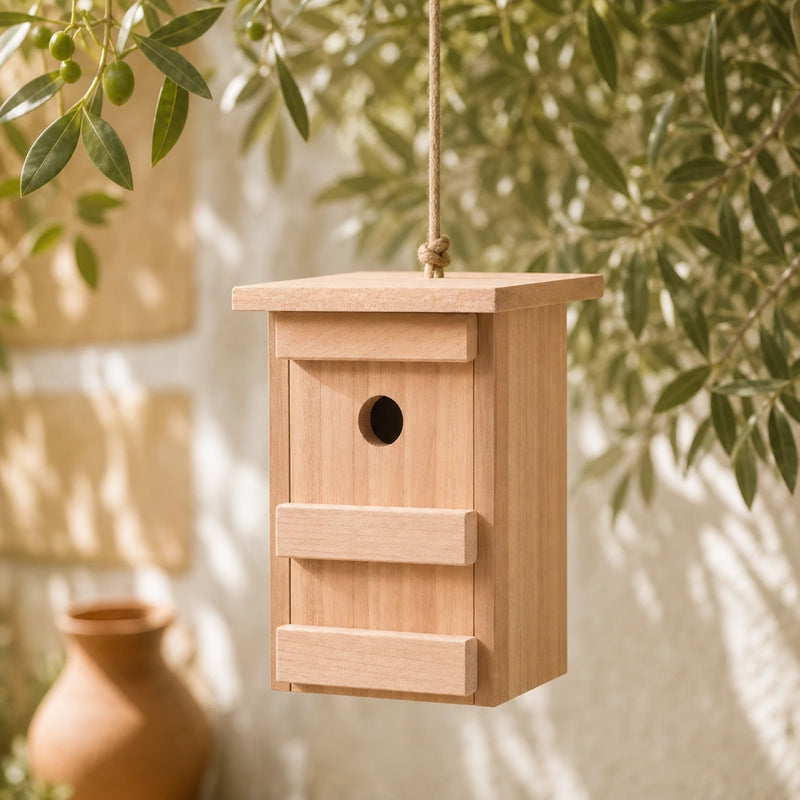 Vogelhuisje oranje met voorkant afneembaar