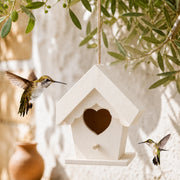 Houten vogelhuisje wit