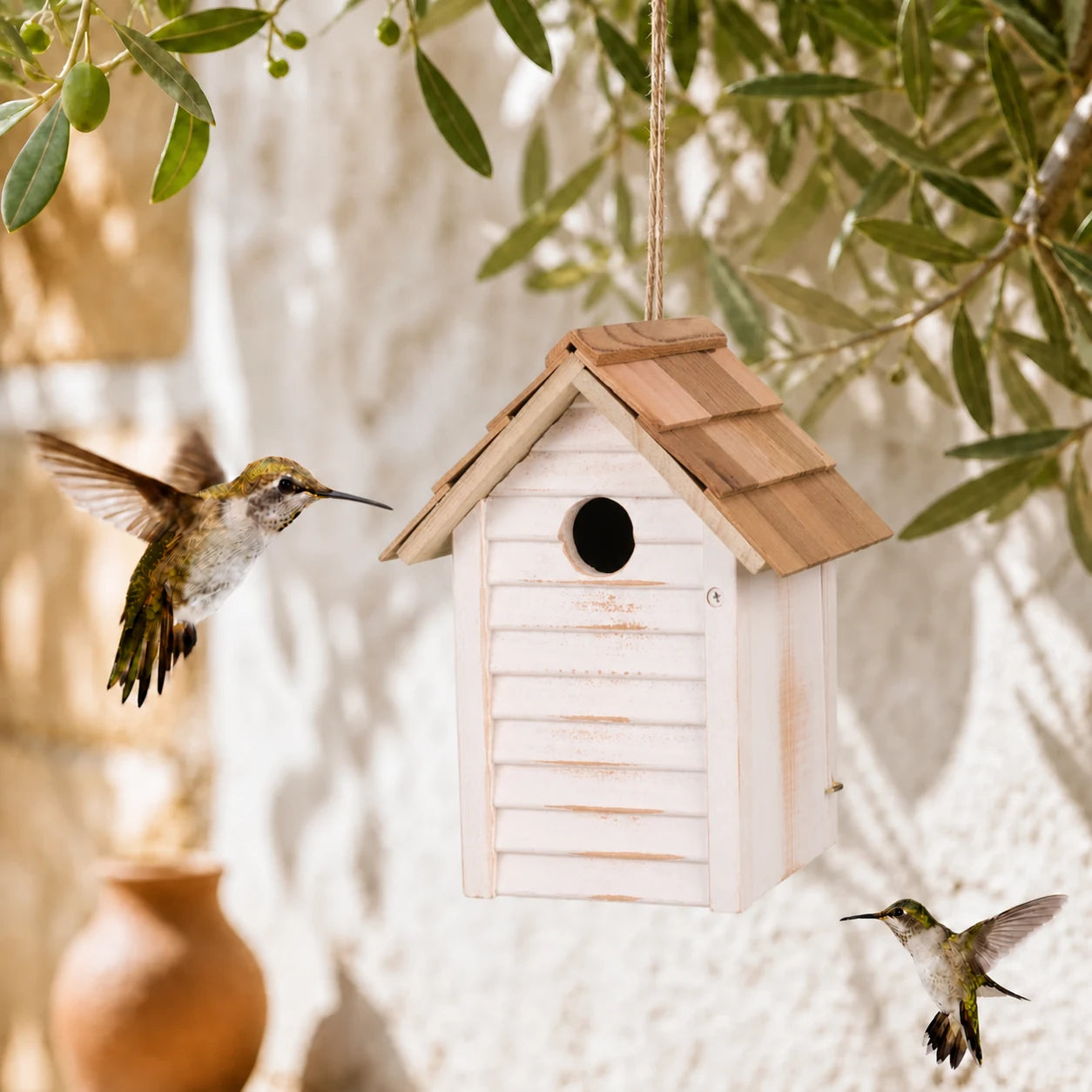 Houten vogelhuisje 18 × 24 × 15 cm