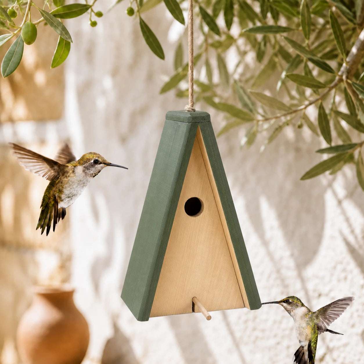 Vogelhuisje groen slank