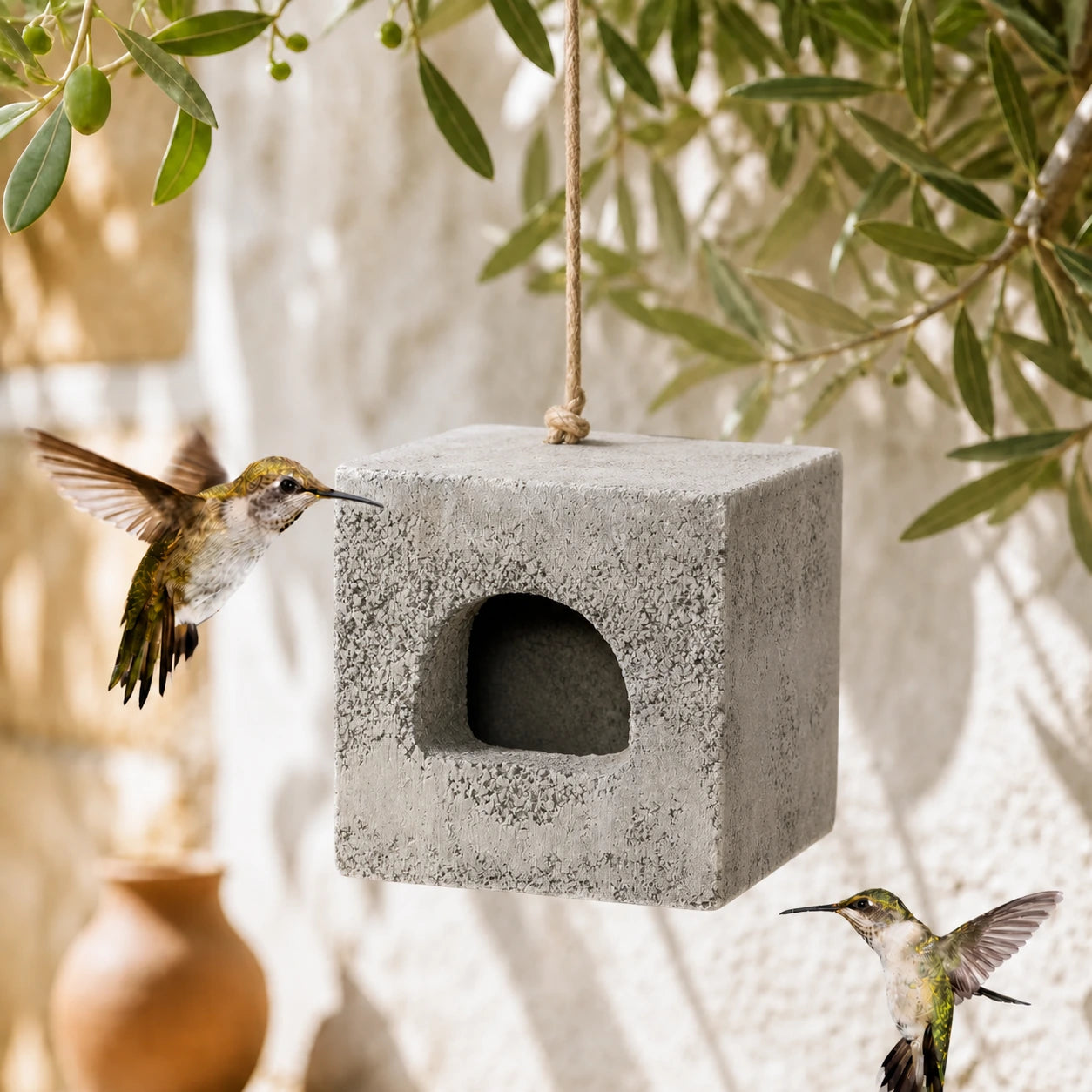 Blok-vogelhuisje semi-open ingebouwd-van