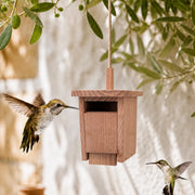Vogelhuisje vertical van hout antraciet met open voorkant