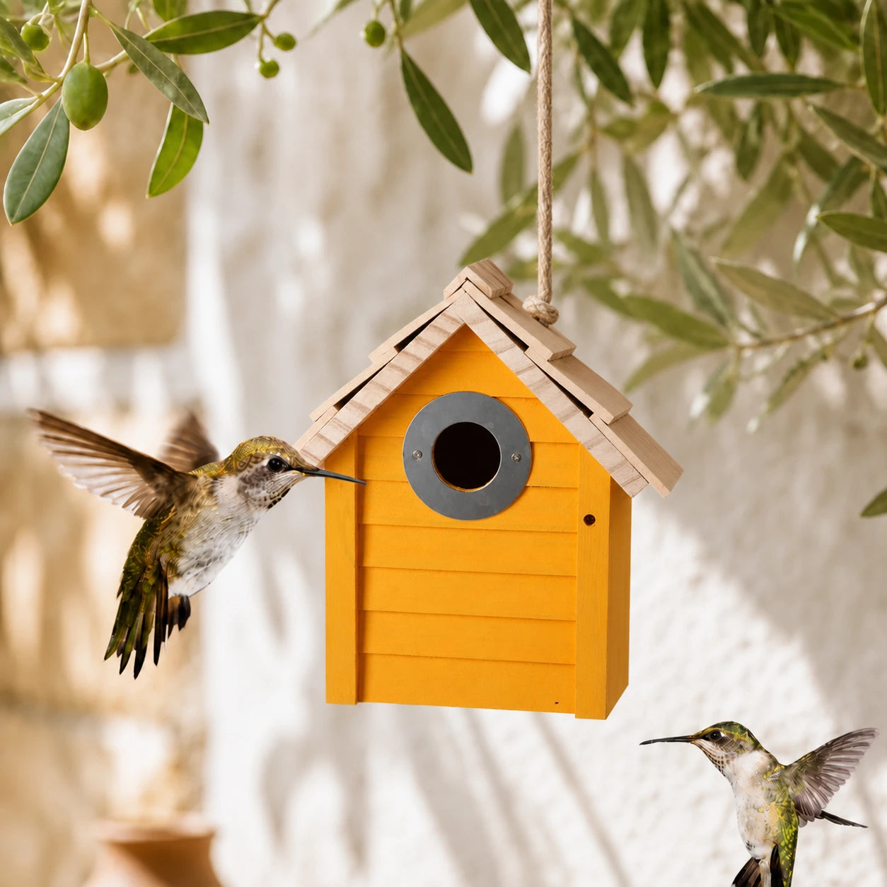 Vogelhuisje oranje compact