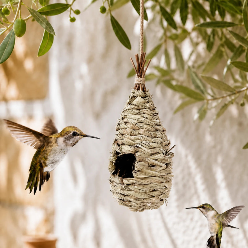 Hangend vogelhuisje van hout formaat 24 × 10,5 cm