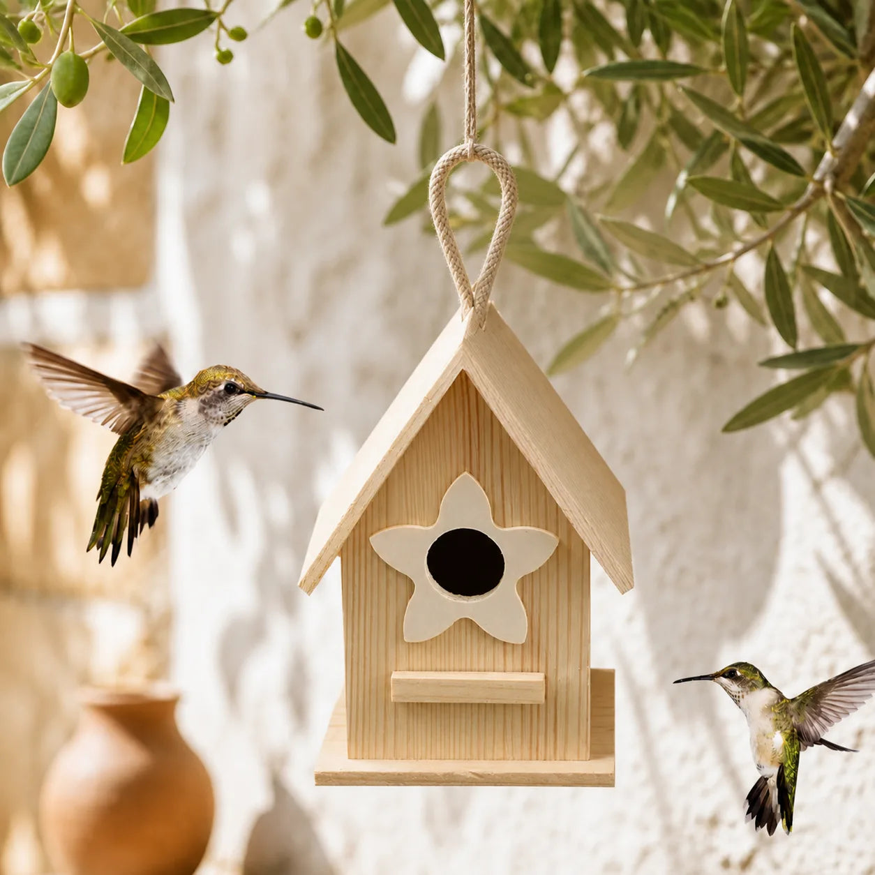 Vogelhuisje ster hout