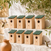 Set van 8 vogelhuisjes van grenenhout