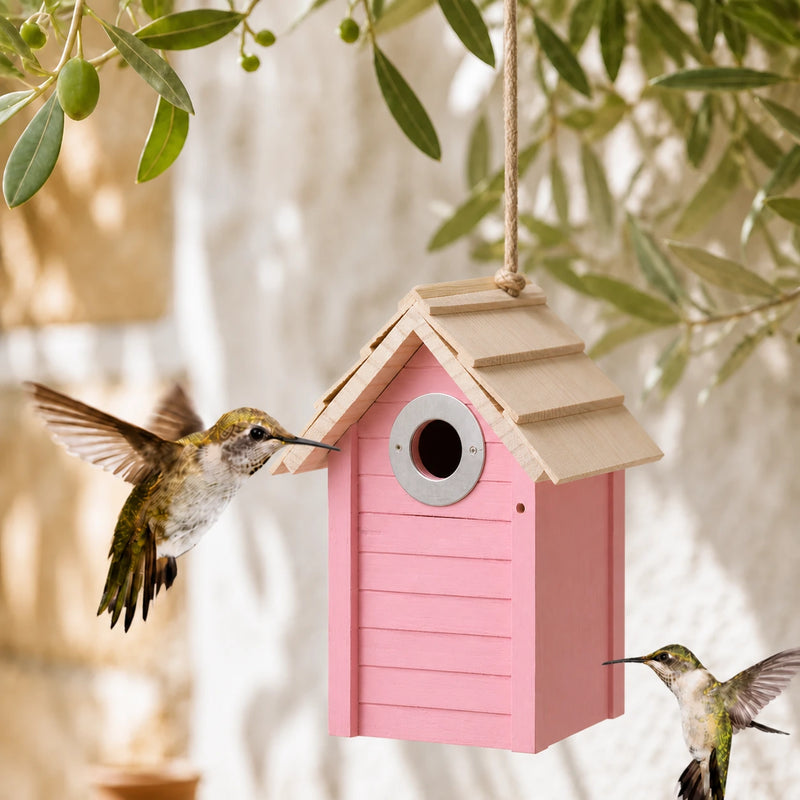 Vogelhuisje roze compact