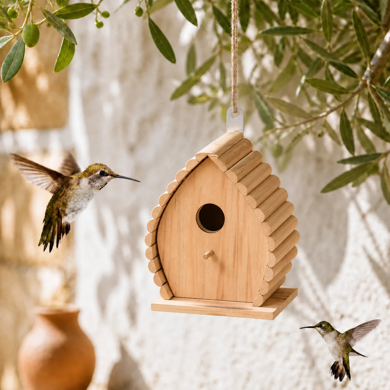 Houten vogelhuisje flame