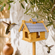 Houten vogelhuisje grijs voor vogels