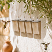 Set van 4 vogelhuisjes met bats 22 × 12 × 34 cm