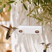 Vogelhuisje horizontaal wit met twee ingangen