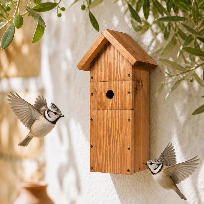 Groot vogelhuisje van observatie van hout
