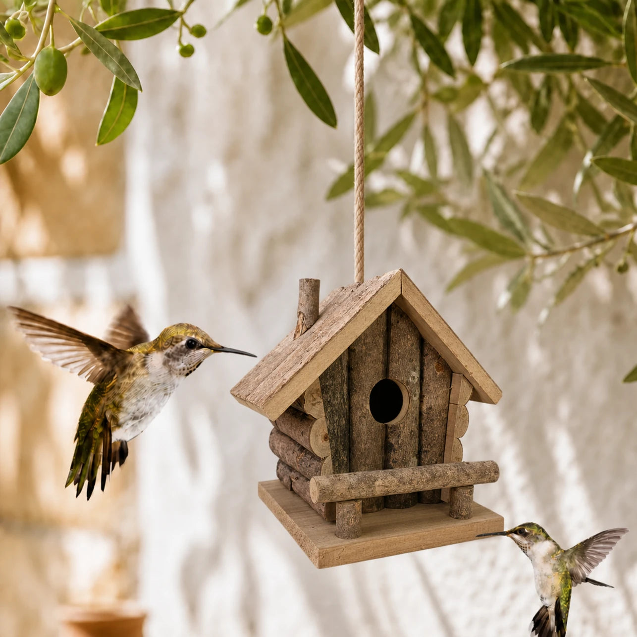 Houten vogelhuisje bruin formaat 20 × 17 × 19 cm