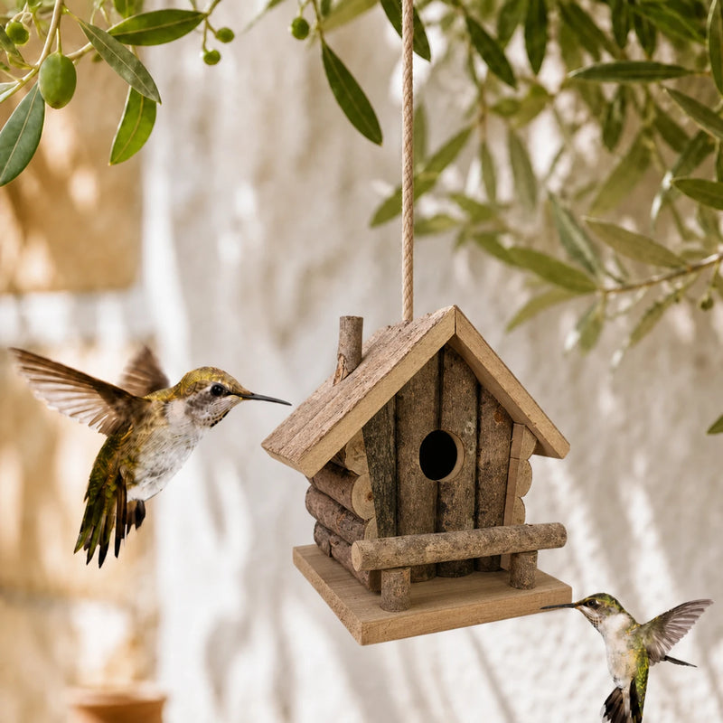 Houten vogelhuisje bruin formaat 20 × 17 × 19 cm