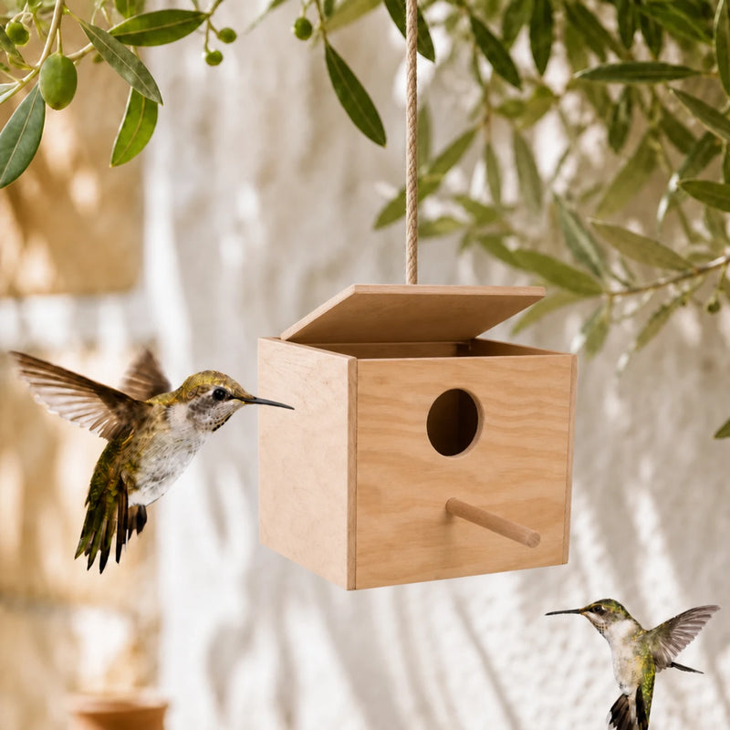 Houten vogelhuisje bruin formaat 30 × 20 × 20 cm