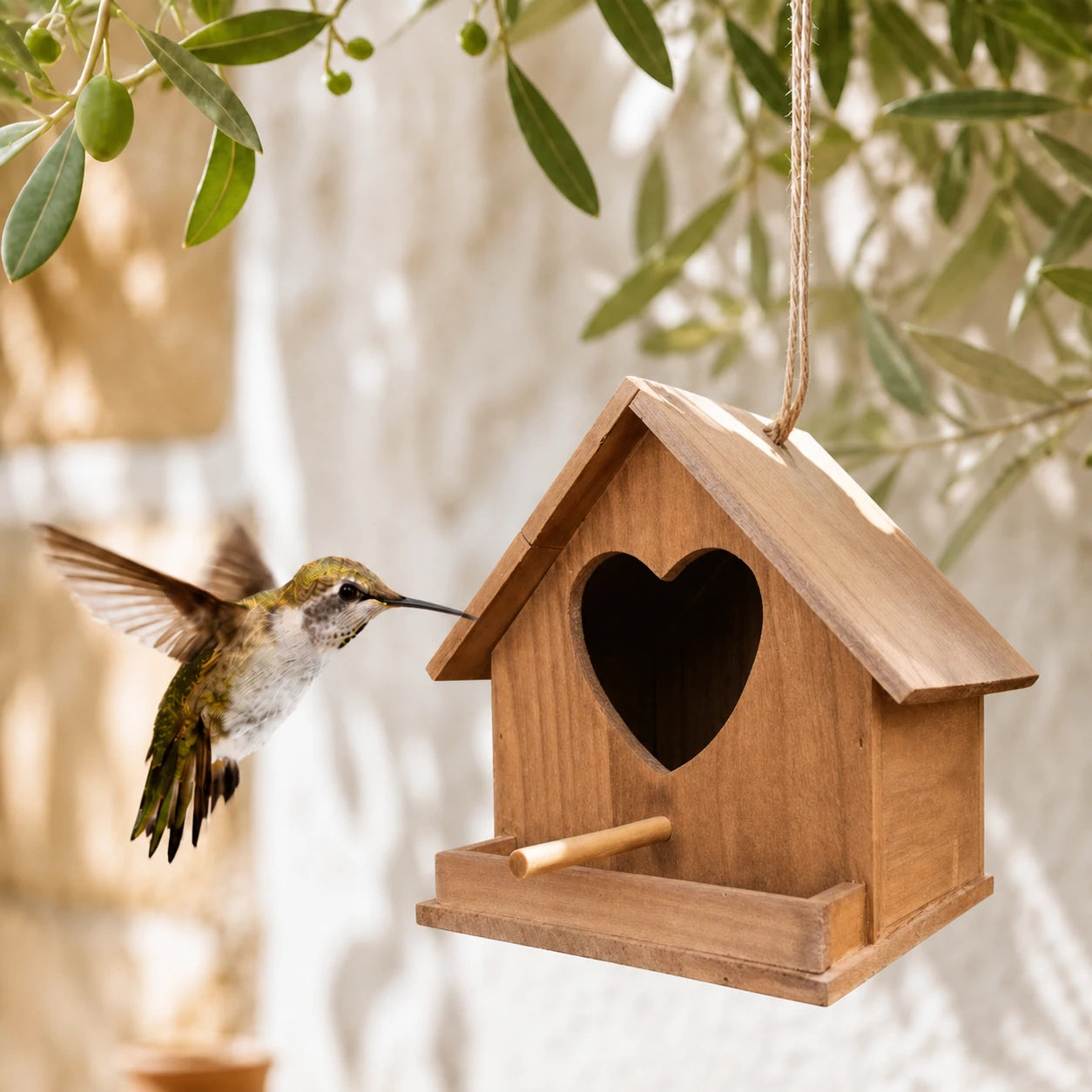 Vogelhuisje hart hout
