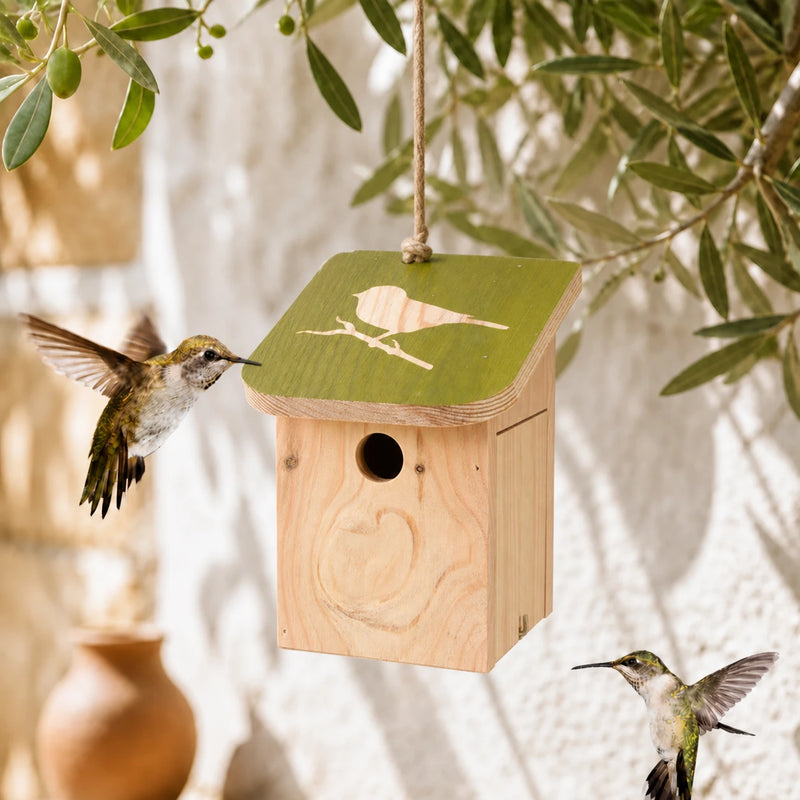 Vogelhuisje schuivend