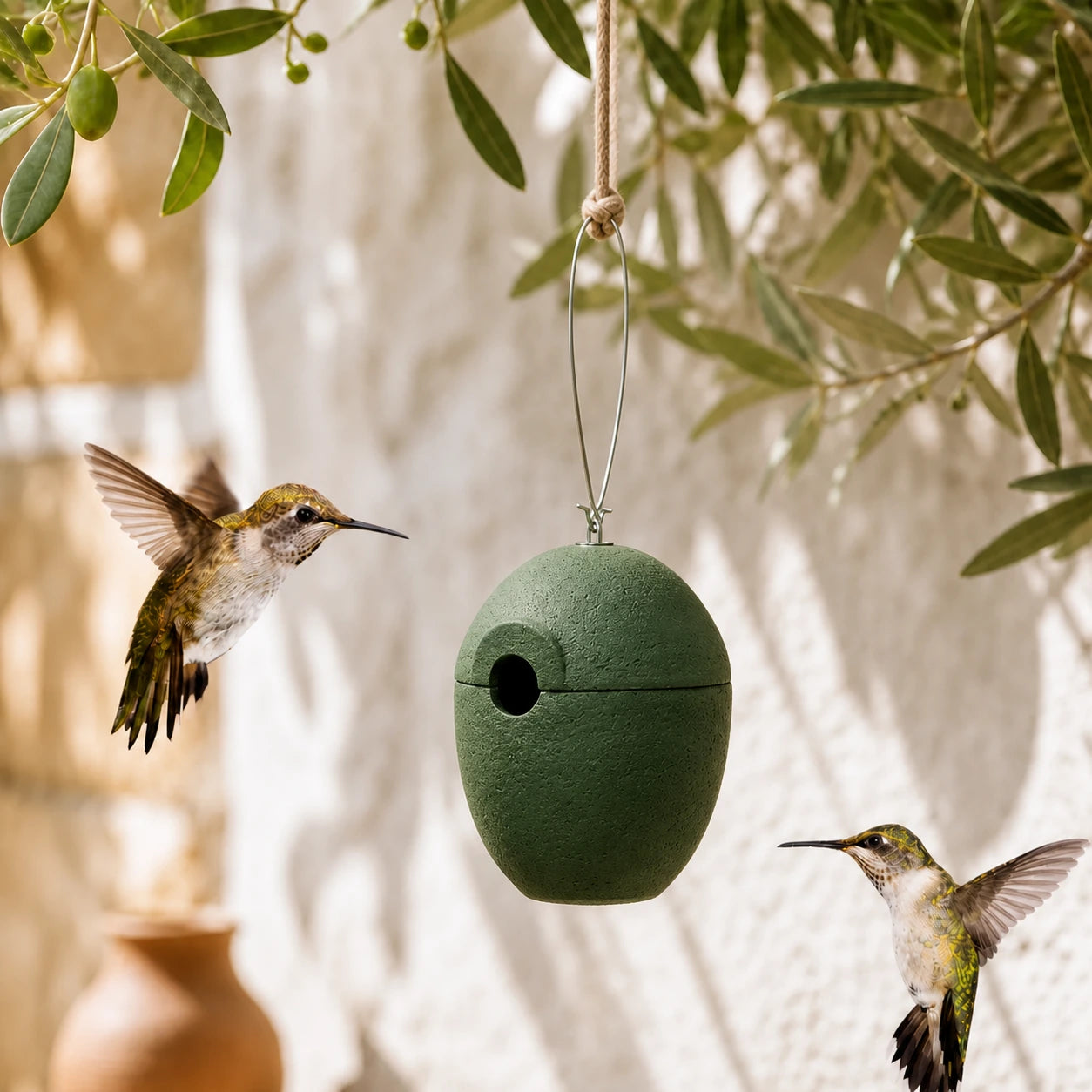 Vogelhuisje rond van houtbeton 32 mm