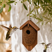 Houten vogelhuisje bruin