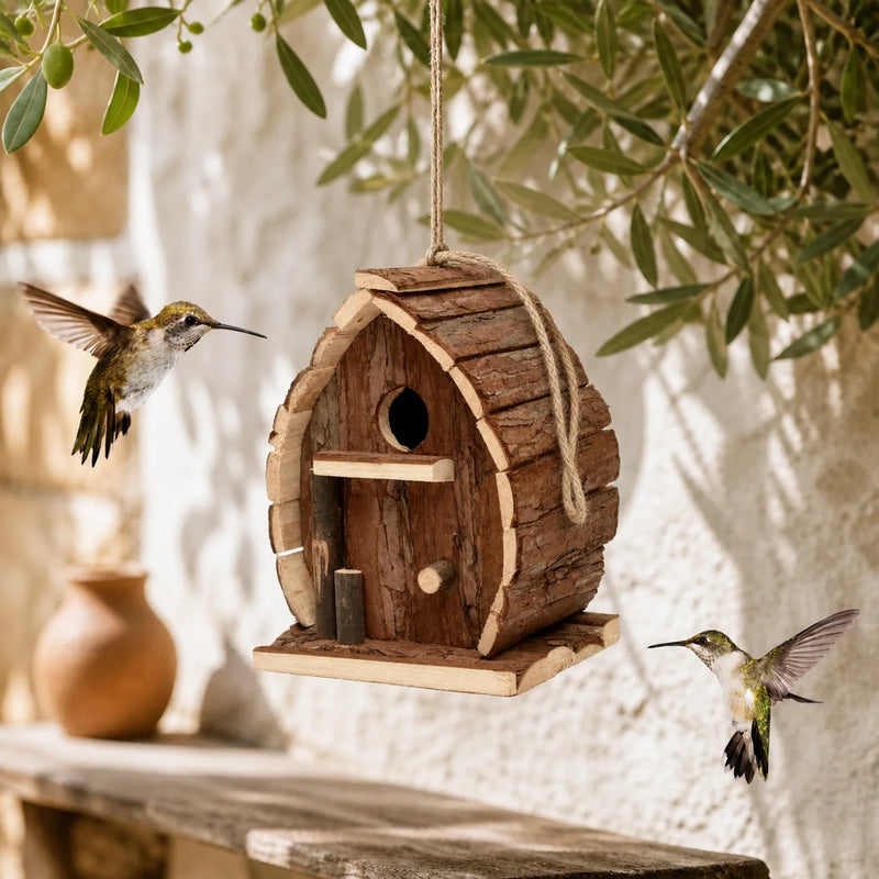 Vogelhuisje boog schors