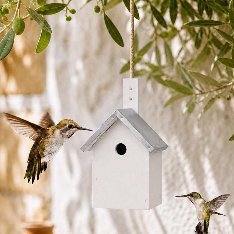 Vogelhuisje wit formaat 19,2 × 18 × 31,2 cm