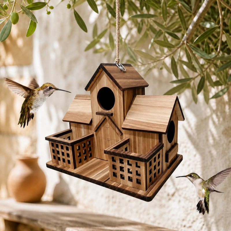 Vogelhuisje drievoudig voederbakken