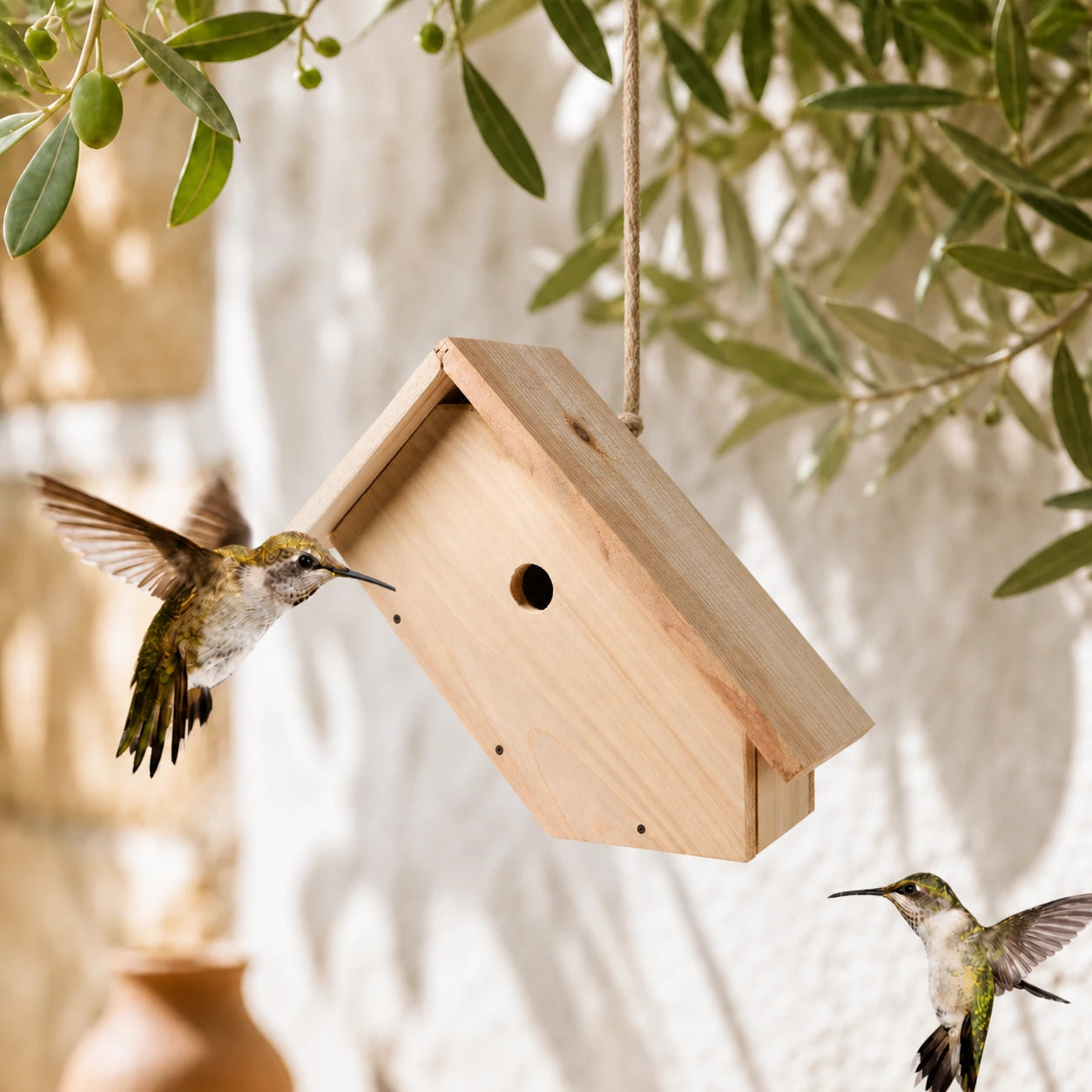 Vogelhuisje met zicht zij