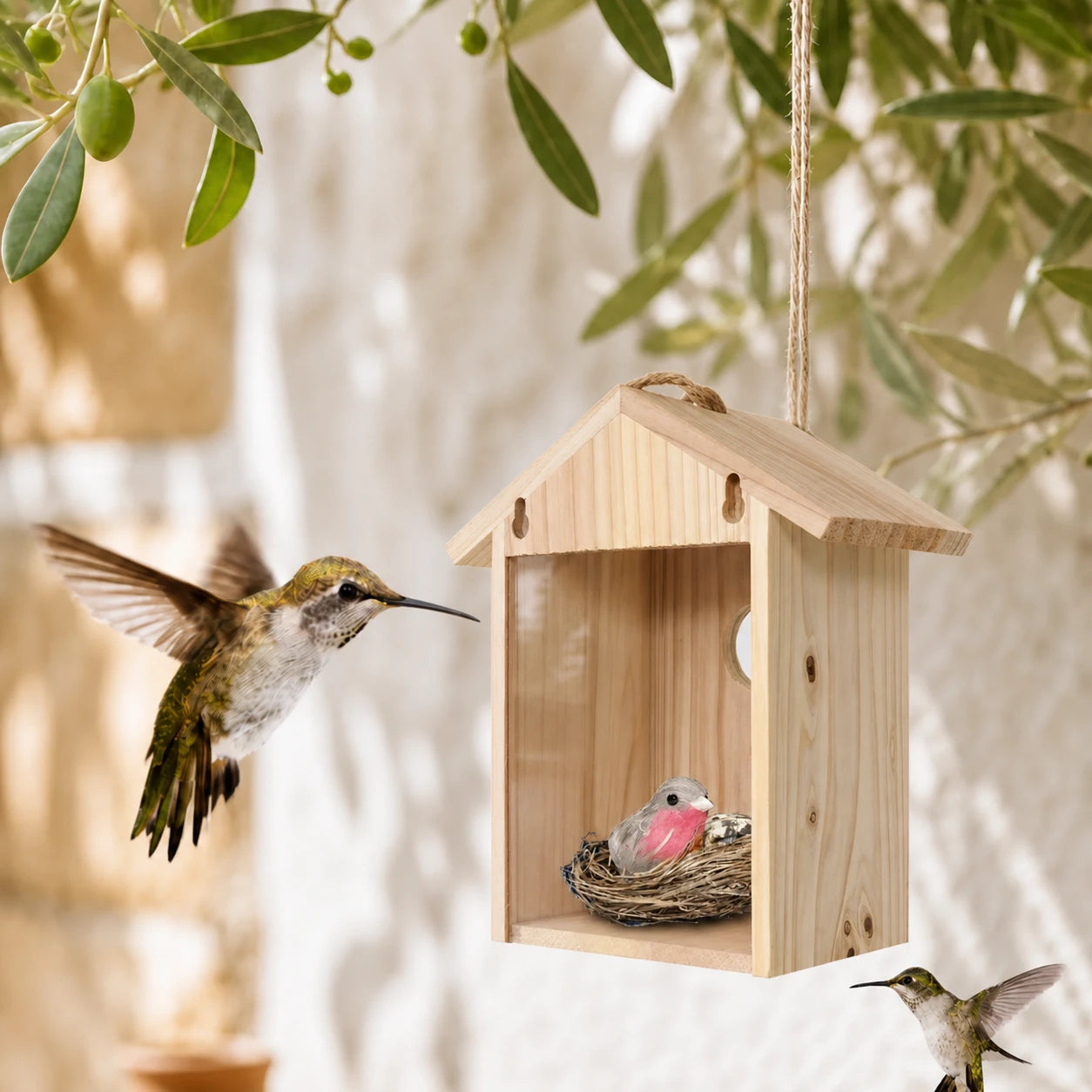 Vogelhuisje kijkkast hout