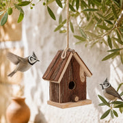 Hangend vogelhuisje van spar formaat 14,6 × 12,4 × 8 cm