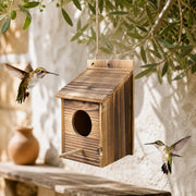 Vogelhuisje gebrand hout