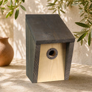 Vogelhuisje grijs van hout geolied