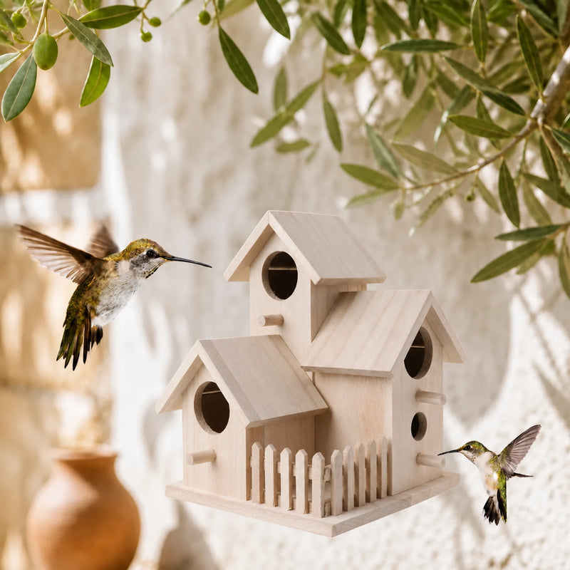 Houten vogelhuisje formaat 20,5 × 15,5 × 15,5 cm