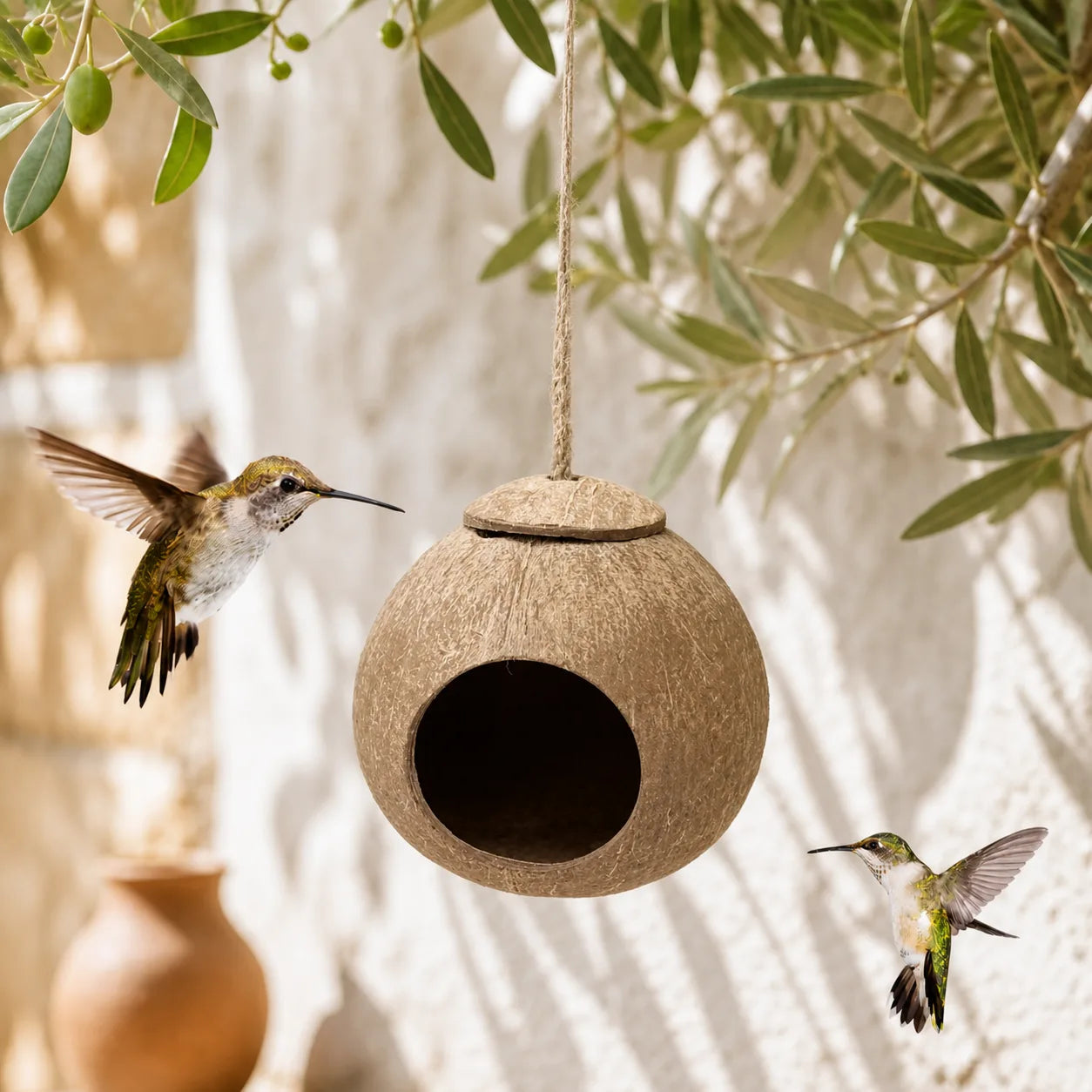 Kokos glad vogelhuisje