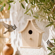 Hangend vogelhuisje van hout formaat 17 × 14 × 12 cm